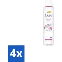 Dove 4 x – Deodorant Spray – Floral Fresh – 200 ml - Anti-transpirant Spray - Zweetvermindering - Geur - Bloemige Geur - Geurvermindering