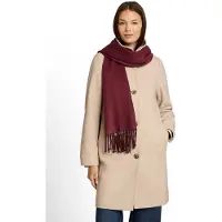 Tom Tailor - Omkeerbare sjaal met franjes - Maat ONESIZE - Preppy Plum