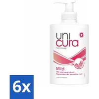 Unicura 6 x Vloeibare Handzeep Mild 250 ml - Handzeep - Antibacterieel - Milde Handzeep - Handen Reinigen - Hygiëne