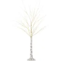 HOMCOM Verlichte Boom Kunststof, Metaal 22L x 22B x 150H cm Wit