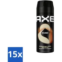 Axe 15 x - Deodorant Bodyspray - 48hrs Fresh - Musk - Patchouli & Fougere - 150 ml - 48 Uur Geurbescherming - Deodorant Sprayer - Zinktechnologie - Geur Van Musk - Geur Van Patchouli