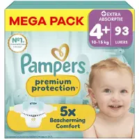 Pampers - Premium Protection - Maat 4+ - Mega Pack - 93 luiers - 10/15 KG