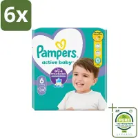 Pampers Active Baby Luiers Maat 6 (13-18 kg) 32 stuks per verpakking - Voordeelverpakking - 6 stuks - Baby luiers - Bescherming tegen doorlekken
