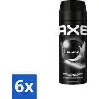 Axe 6 x - Deodorant Bodyspray - 48hrs Fresh - Black - Frozen Pear & Cedarwoord - 150 ml - Deodorant - Deodorant Spray - 48 Uur Bescherming - Bevroren Peer Geur - Cedarwood Geur