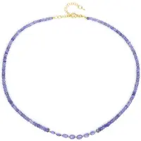 Cavill - Verstelbare Zilveren Ketting - 925 Sterling Zilver Verguld - 54,33 Ct Ovale Fancy Tanzaniet uit Tanzania - Elegante Sieraden