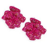 PAULIE POCKET Dames Sieraden Beaded Bloom Earrings - Fuchsia - Maat ONESIZE