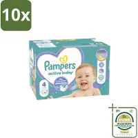 Pampers 10 x – Luiers – Baby Dry Maat 4 – 76 Luiers - Grootverpakking - Baby Droog Luis - Baby Droog Luis 4 - Baby Droog Luis 4-76 Stuks - Droge Baby Luis - Droge Baby Luis 12 Uur