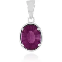 Cavill - Zilveren hanger met Platina laag - Roze Fluoriet 2,29 ct - Ovaal concaaf geslepen - Braziliaans edelsteen sieraad - Tijdloos elegant cadeau