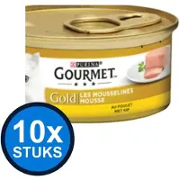Gourmet 10x - Gold Mousse Kip - Kattenvoer Natvoer - 85 g