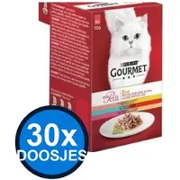 Gourmet 30x - Mon Petit Duo Vis & Vlees 6x50g - Kattenvoer Natvoer - 300g