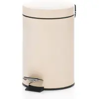Famanu – Pedaalemmer van 3 l, metaal, Monaco, beige, compact en praktisch voor elke ruimte
