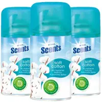 At Home 3x Automatische Spray Navulling Fris Katoenlinnen 250 ml