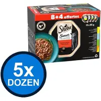 Sheba 5x - Sauce Collection Traiteur Selectie in Saus Multipack - Kattenvoer Natvoer - 12x85g