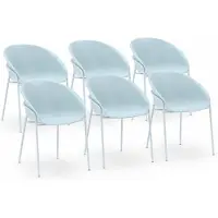 DS4U - Ella stoel - Set van 6 - Lichtblauw - Kunststof - Weerbestendig