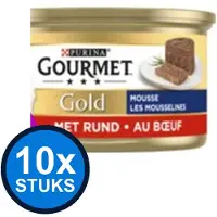 Gourmet 10x - Gold Mousse Rund - Kattenvoer Natvoer - 85g