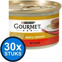 Gourmet 30x - Gold Hartig Torentje Rund - Kattenvoer Natvoer - 85 g
