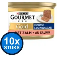 Gourmet 10x - Gold Mousse Zalm - Kattenvoer Natvoer - 85 g