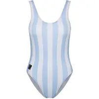 Son Of A Beach - Stripe Light Blue Dames Badpak - maat XL - Blauw/Wit