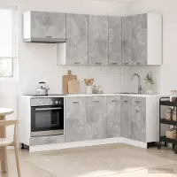 vidaXL Keukenblok LYON 8 st Betongrijs Bewerkt hout