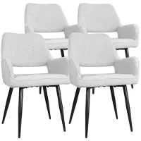 DS4U - Lenon armstoel - Set van 4 - Grijs - Boucle
