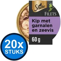 Sheba 20x - Filets Kip Garnalen & Zeevis - Kattenvoer Natvoer - 60g