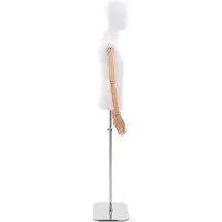vidaXL Verstelbare mannequin van 170-218 cm met voet Man PP Wit