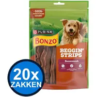 Bonzo 20x - Beggin' Strips Bacon - Hondenvoer Snacks - 120 g