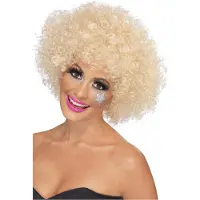 Smiffys Mooie blonde pruik 70s Funky Afro Pien