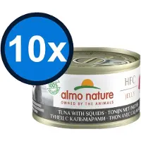 Almo Nature 10x HFC - Kattenvoer Natvoer Blik - Gelei - Tonijn & Inktvis - 70g