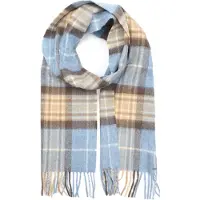 Suitable Sjaal Ruit Merino Wol Beige Blauw -