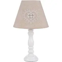Clayre & Eef tafellamp, wit, hout