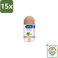 Sanex 15 x – Deodorant Roll-On – Natur Protect Sensitive – 50 ml - Grootverpakking - Gevoelige Huid - Deodorant Roll-on - Natuurlijke Bescherming - Milde Deodorant - Frisheid