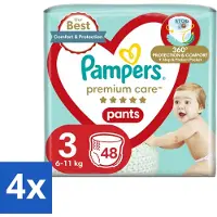 Pampers 4 x – Luierbroekjes – Premium Care Pants Maat 3 – 48 Luiers - Luier - Luierbroek - Luier Voor Baby - Luier Voor Kind - Droge Billetjes