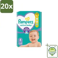 Pampers 20 x – Luiers – Active Baby Maat 4 – 46 Luiers - Grootverpakking - Baby Luier - Baby Droog - Baby Luchtdoorlatend - Baby Comfort - Baby Nacht