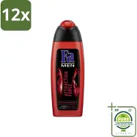 Fa - Douchegel - Attraction Force - Mannen Lichaam & Haar - Bergamot & Limoen - Verfrissend - 250 ml - Voordeelverpakking - 12 stuks - Douchegel mannen - Bergamot limoen