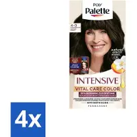 Schwarzkopf 4 x Poly Palette – Haarverf – 4-0 Donkerbruin – 115 ml - Haarkleur - Haarkleuring - Grijsdekking - Donkerbruin - Haarverzorging