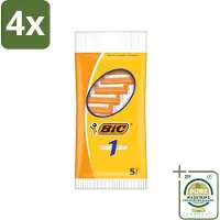 BIC - Scheermesjes - Enkel Mesje - Wegwerpmesjes - 5 Scheermesjes - Voordeelverpakking - 4 stuks - Enkel mesje - Roestvrijstalen mesje