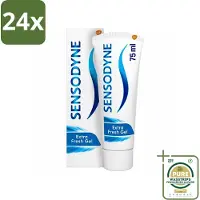 Sensodyne - Tandpasta - Extra Fresh Gel - Voor Gevoelige Tanden - 75 ml - Voordeelverpakking - 24 stuks - Frisse mond - Tandplak
