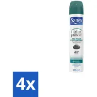 Sanex 4 x – Deodorant Spray – Aluinsteen – 200 ml - Deodorant Spray - Natuurlijke Deodorant - Aluinsteen - Frisse Geur - Huidvriendelijk