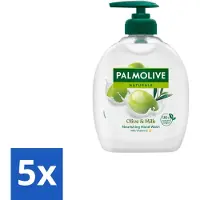 Palmolive 5 x Handzeep Naturals Olijf Melk 300 ml - Handzeep Melk En Olijf - Handen Reinigen - Handen Verzorgen - Melk En Olijf Handzeep - Milde Handzeep