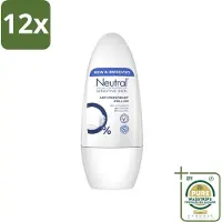 Neutral - Deodorant Roller - Gevoelige Huid - Anti-perspirant - 0% Parfum, Kleurstof & Alcohol - 50 ml - Voordeelverpakking - 12 stuks - Deodorant roller - Biologisch afbreekbaar