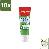 Colgate 10 x Tandpasta Triple Action Extra Fresh 75 ml - Grootverpakking - Tandpasta - Gaatjes - Tanden - Frisse Adem - Mondverzorging