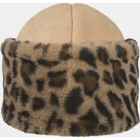 Hatland Elvira - Muts voor dames met luipaard patroon - Gekarameliseerd - Assorti - One size
