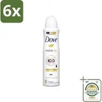 Dove - Deodorant - Spray Invisible Dry - Onzichtbare bescherming - 250 ml - Voordeelverpakking - 6 stuks - Deodorant spray - Zweet en geur