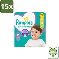 Pampers 15 x – Luiers – Active Baby Maat 3 (6-10 kg) – 90 Luiers - Grootverpakking - Luiers Voor Baby - Droge Luiers - Baby Droogheid - Droge Baby Luiers - Baby Luiers 3 Maat