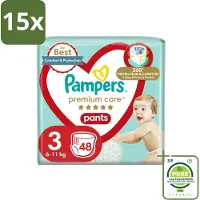 Pampers 15 x – Luierbroekjes – Premium Care Pants Maat 3 – 48 Luiers - Grootverpakking - Luier - Luierbroek - Luier Voor Baby - Luier Voor Kind - Droge Billetjes