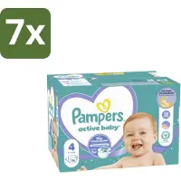 Pampers 7 x – Luiers – Baby Dry Maat 4 – 76 Luiers - Baby Droog Luis - Baby Droog Luis 4 - Baby Droog Luis 4-76 Stuks - Droge Baby Luis - Droge Baby Luis 12 Uur
