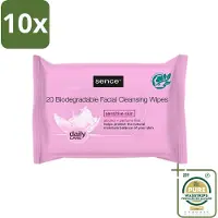 Sence 10 x - Gevoelige Huid - Gezichtsreinigingsdoekjes - Mild Reinigend - 20 Doekjes - Grootverpakking - Gevoelige Huid - Gezichtsreinigingsdoekjes - Make-up Verwijderen - Mild Reinigen - Alcoholvrij