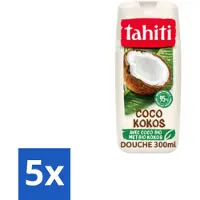 Tahiti 5 x – Douchegel – Coco - 315 ml - Douchegel Kokos - Kokosgeur Douche - Tropische Geur - Huid Verzorging - Mild Reinigen