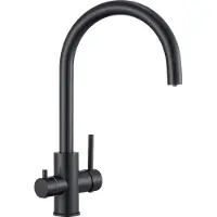 CECIPA MAX Drinkwaterfilter Keukenkraan - 3‑weg keukenkraan Zwart Mat - 3‑in‑1 mengkraan 360° draaibaar - RVS keukenkraan inclusief flexibele slang